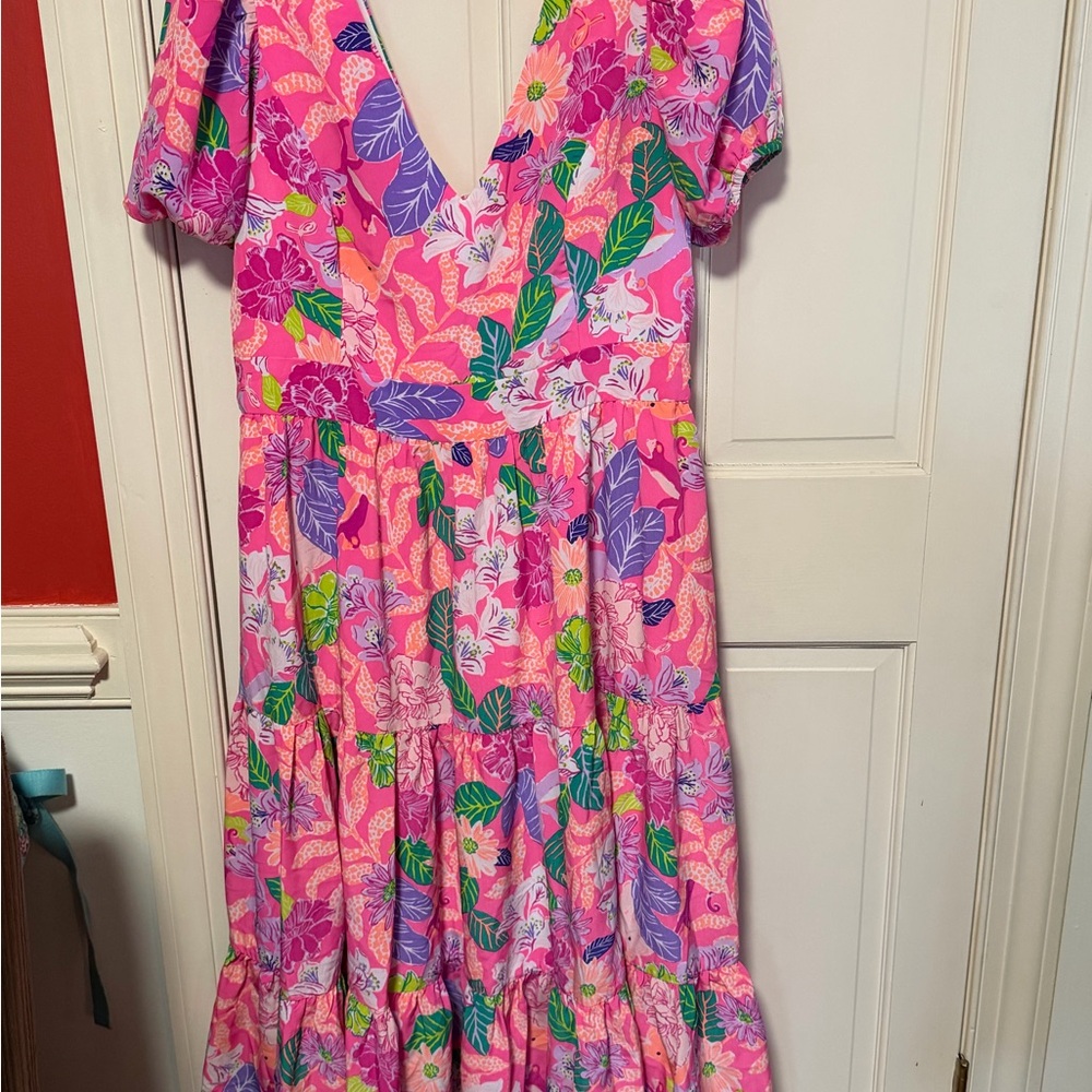Lilly Pulitzer Vibrant Pink Floral Maxi Dress - Picture 3 of 5